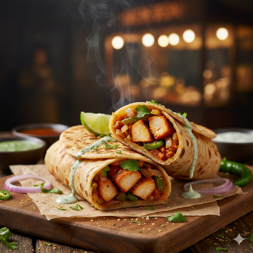 Classic Chicken Kathi Roll